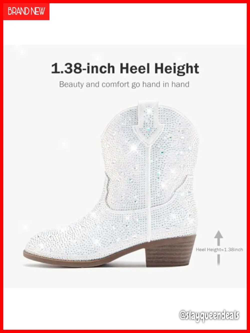 Girls Rhinestone Cowgirl Ankle Boots Pointed Toe Pull Tab Western